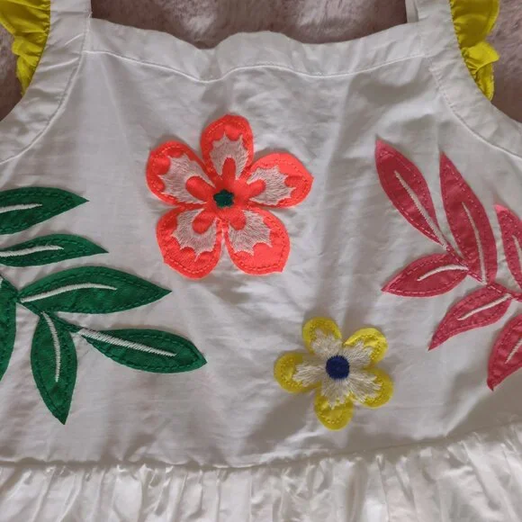 Mini Boden Embellished Frill Sleeve Dress - Picture 3 of 8